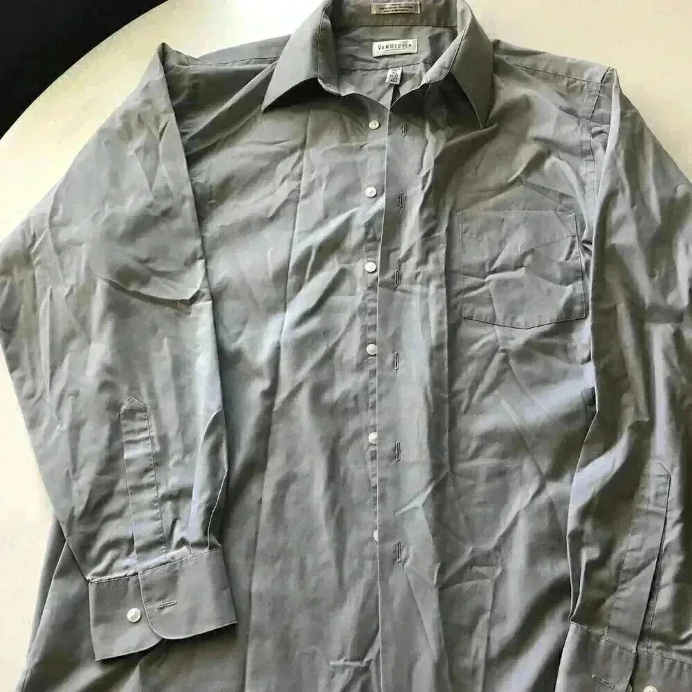 Van Heusen Poplin Dress Shirt Gray